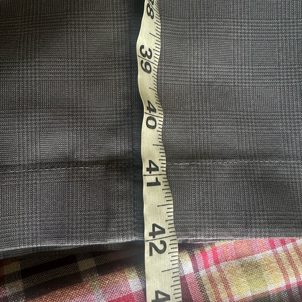 BROOKS BROTHERS 🐑 Men’s Subtle Gray Glen Plaid Flat Front Cotton Chinos - 34/32 - Picture 7 of 9